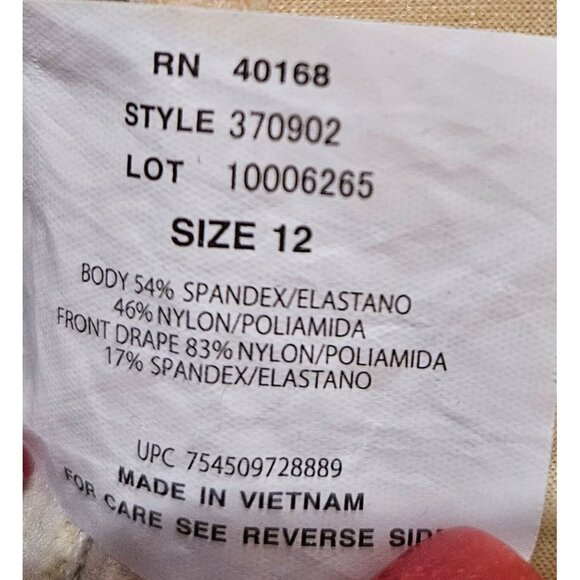 TrimShaper Woman Size 12 One Piece Slimming Swim Suit Ruched Tummy Control - Picture 5 of 6